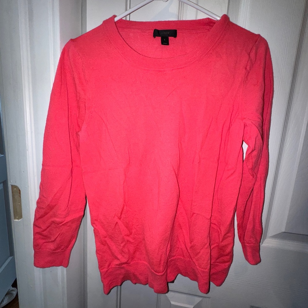 J. Crew hot pink cashmere sweater